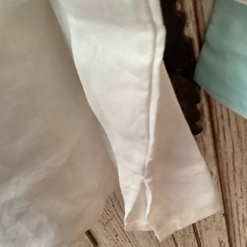 Bohio White and aqua Casual linen Shirt. Guayabera style xl nwt - Picture 10 of 11